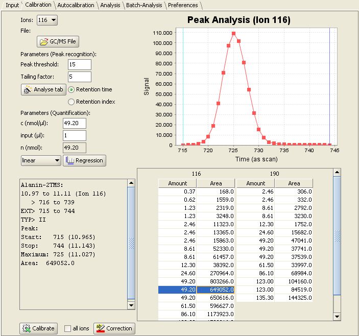 Calibrations in compound file